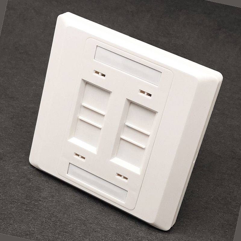 5 PCS - 4 Port Wallplate For RJ11 RJ45 Socket Wall Mount Faceplate,RJ45 Network Keystone Telephone Jacks Panel 86x86mm