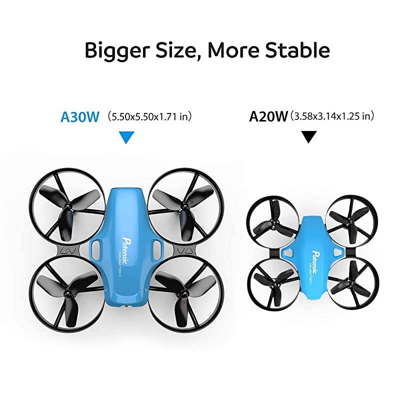 Drone with Camera for Kids,  A30W RC Mini Quadcopter with 720P HD Camera, One Button Take Off/Landing, Route Setting, Gravity Induction and Emergency Stop-Dual Battery&hellip;