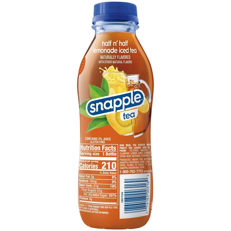 Snapple Half 'n Half Lemonade and Tea - 16 fl oz Bottle