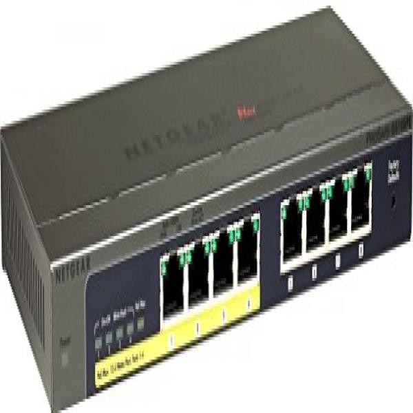 NETGEAR ProSAFE GS108PE 8-Port Gigabit Web Managed (Plus) PoE Switch 4 PoE Ports 45W (GS108PE-100NAS)