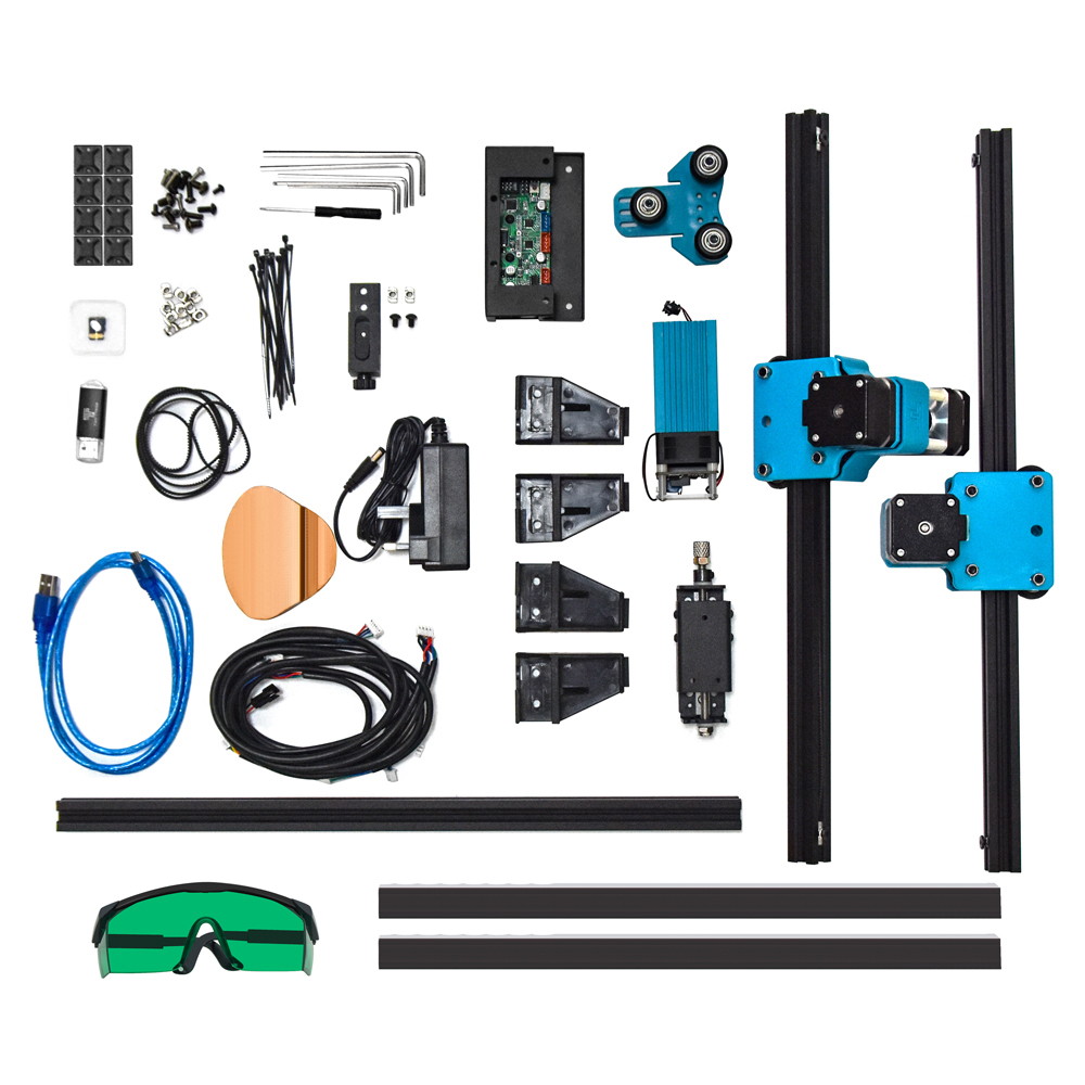 Powerful laser engraving machine, LKS mini motherboard, 300mmX300mmX36mm, 5500mW laser power, image engraving, text engraving, contour engraving, support Windows XP, Win7, Win8, Win10, Mac system