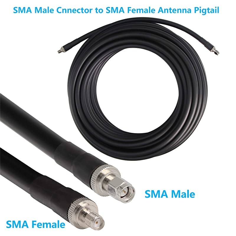 36 ft LowLoss Coaxial Extension Cable 50 Ohm SMA Male to SMA Female Connector  Pure Copper Coax Cables Antenna Lead Extender for 3G4G5GLTEADSBHamGPSWiFiRF Radio Use Not for TV
