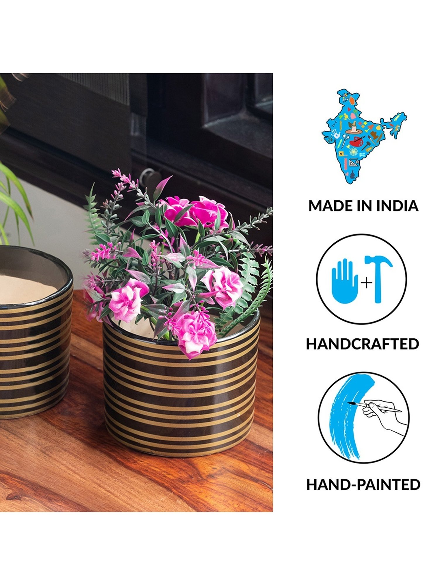 TAYHAA White Ceramic Leaf Shape Vase