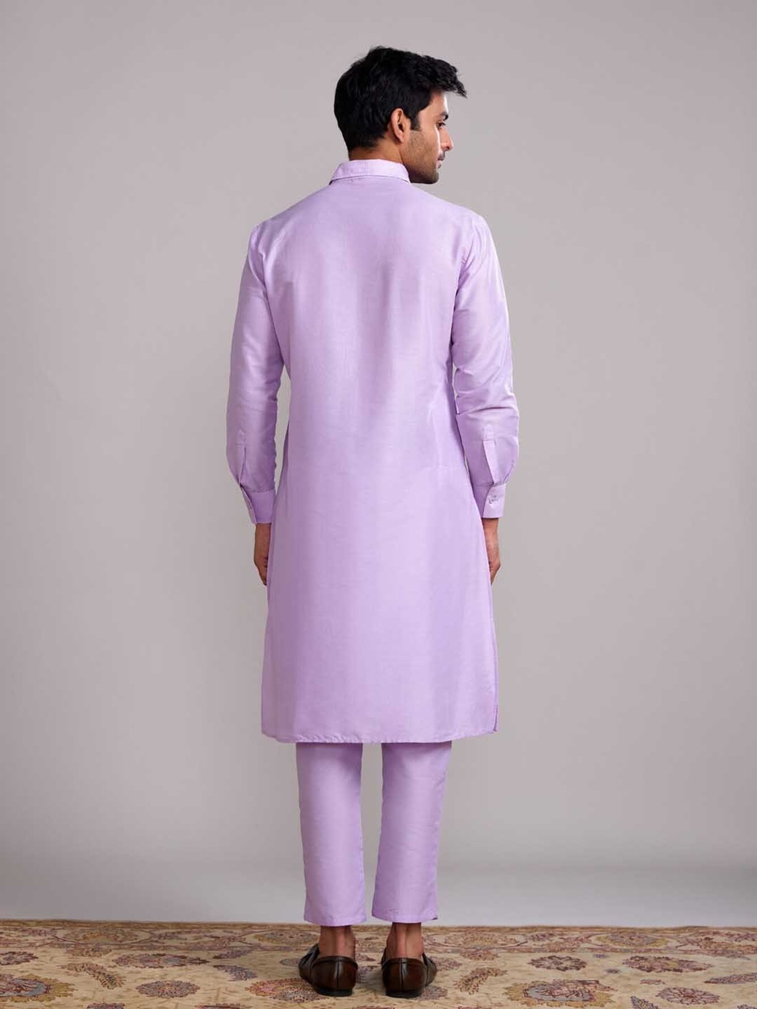 Abhishti Lavender Straight Fit Gulmohar Classic Printed Kurta