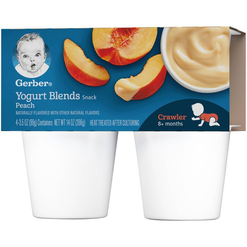 Gerber Crawler 4pk Peach Yogurt Blends - 14oz
