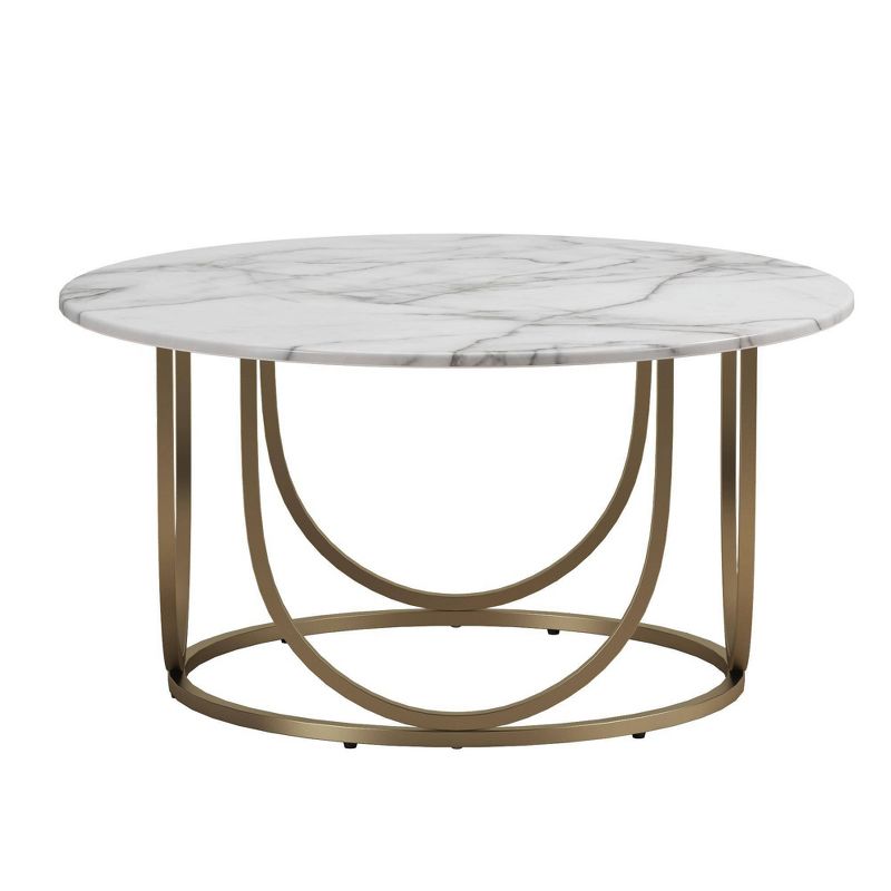 Gwyneth Coffee Table White Marble/Gold - CosmoLiving by Cosmopolitan