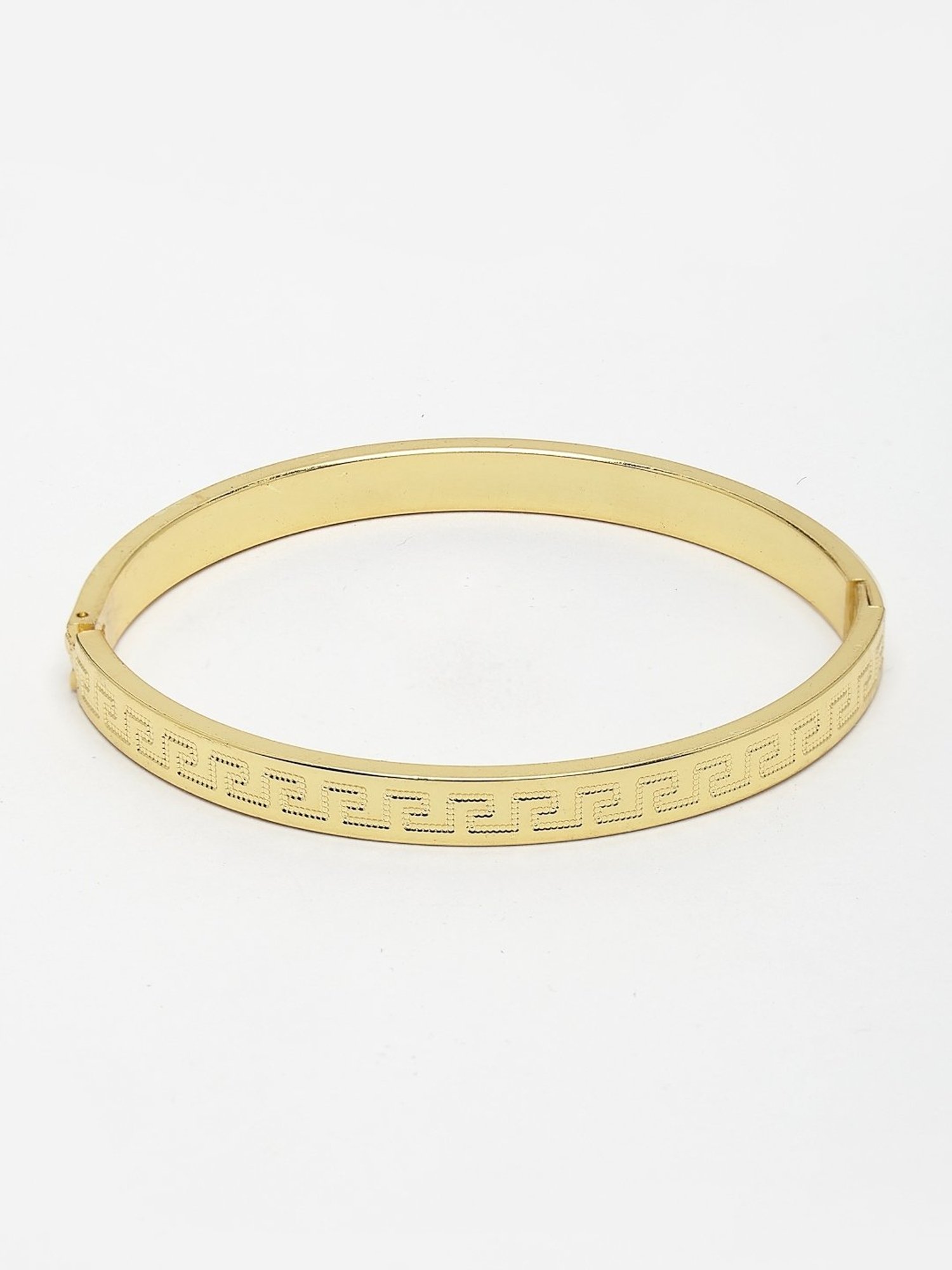 NVR Men Gold-Plated Stainless Steel Kada Bracelet