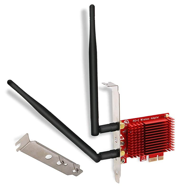 Wireless AC Dual Band 1200Mbps 24GHz 300Mbps or 5GHz 867Mbps PCI Express PCIe WiFi Bluetooth Adapter for Windows Server7881103264bit PCsPCIE WiFi Bluetooth CardFSAC85BT