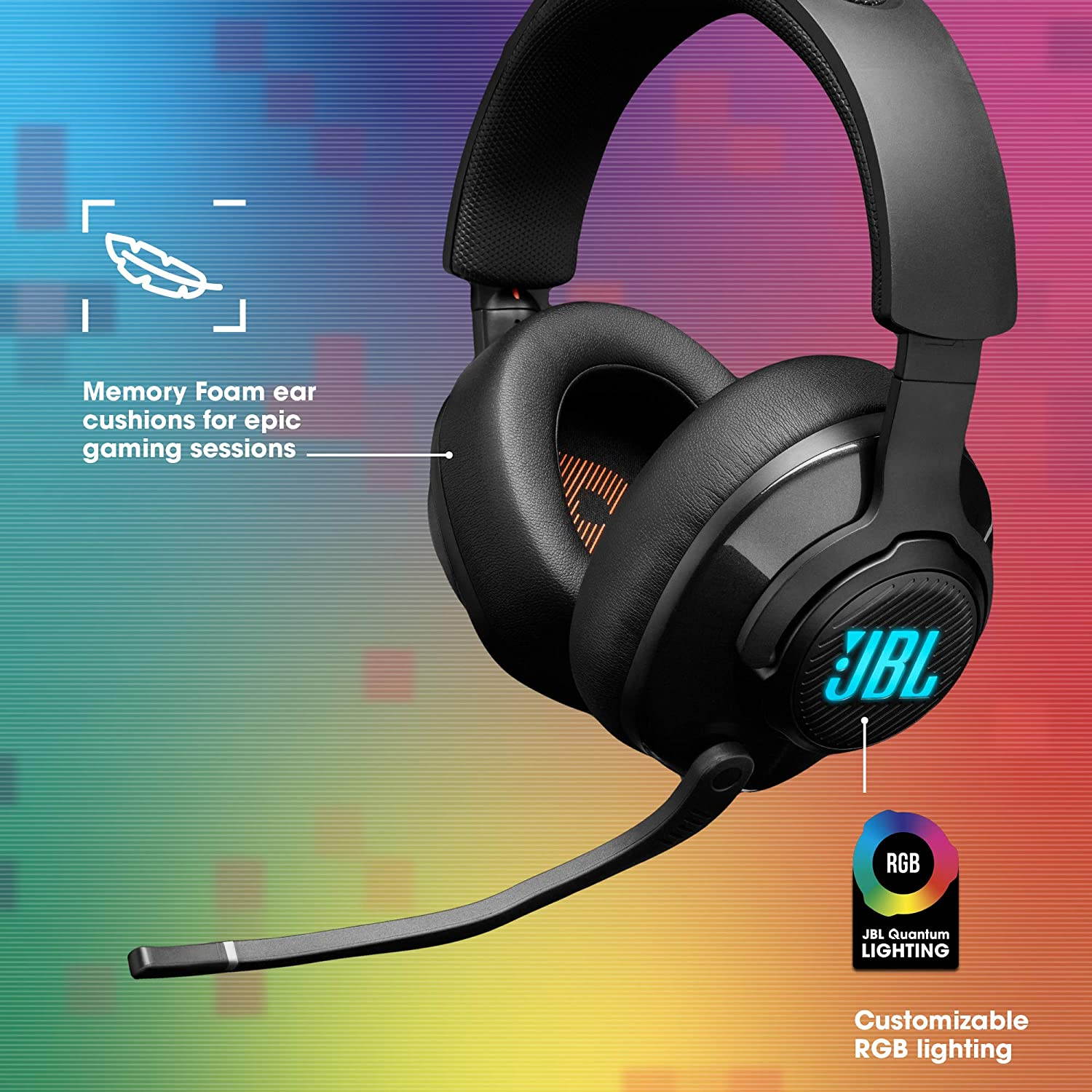 Quantum 400 RGB Wired Over-Ear Gaming Headphones with USB and Game-Chat Balance Dial - Black JBLQUANTUM400BLKAM