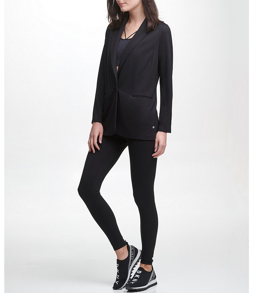 DKNY Sport Long Sleeve Yoga Knit Blazer
