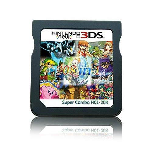 208 in 1 Game Cartridge Multicart, Game Pack Card Super ComboApply to Nintendo DS/NDS/NDSL/NDSi/3DS/2DS XL/LL