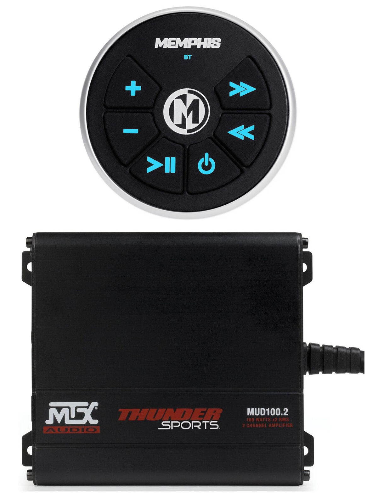 MUD100.2 2-Channel Amplifier+Bluetooth Controller For Polaris RZR/ATV/UTV