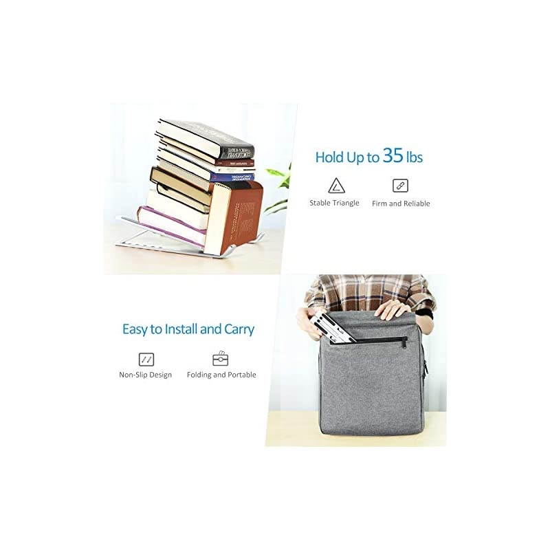 Laptop Stand,  Laptop Holder Riser Computer Tablet Stand, 6 Angles Adjustable Aluminum Ergonomic Foldable Portable Desktop Holder Compatible with MacBook,iPad, HP, Dell, Lenovo 10-15.6&rdquo; Silver