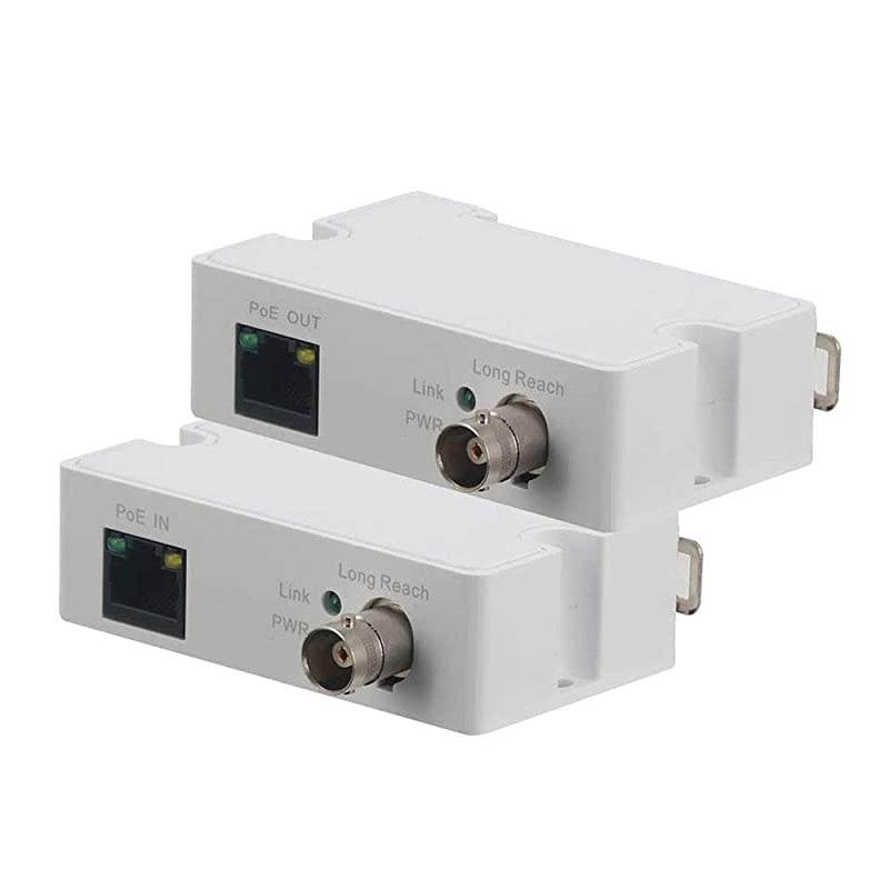 Upgraded POE over Coax EOC Converter IP Over Coax Max 3000ft Power and Data Transmission over Regular RG59 Coaxial Cable for Upgrading Analog Surveillance System to IP Surveillance System