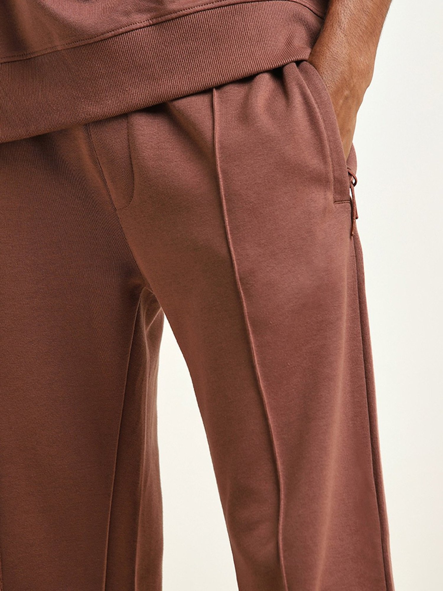 Studiofit by Westside Rust Relaxed-Fit Cotton Blend Track Pants