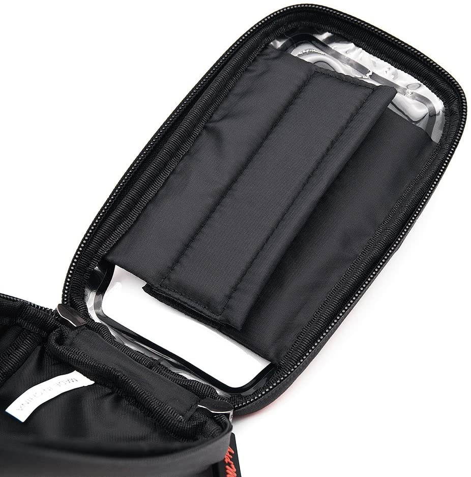 Addmotor Waterproof Bicycle Bike Handlebar Frame Phone Bag Cycling Touch Screen Pouch Case Package Mobile Phone Holder Stand Mount Cover, Black