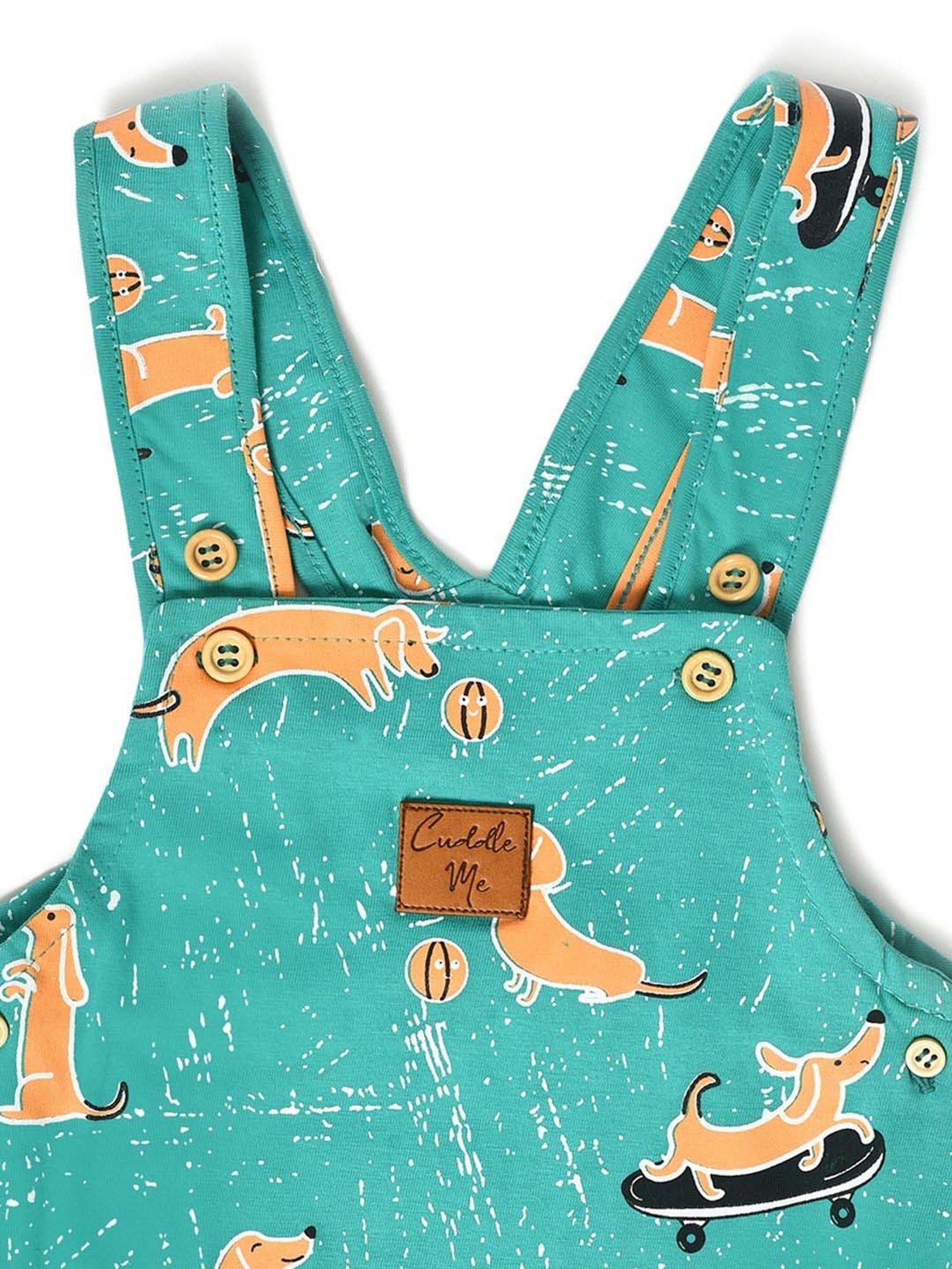 MiArcus Kids Orange & Teal Blue Cotton Printed T-Shirt Set