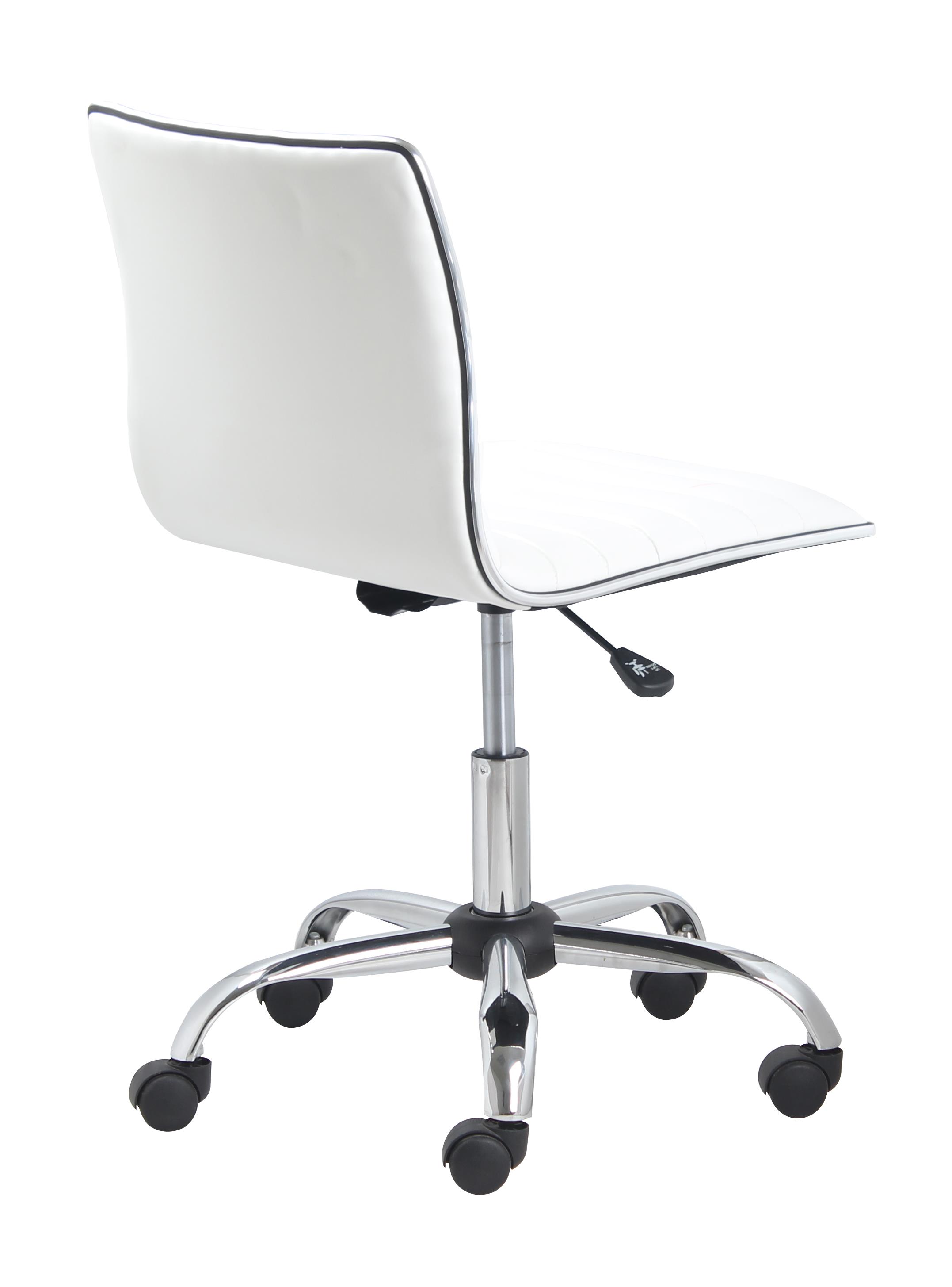 BTExpert&reg; Swivel Low to Mid Back Armless Ribbed Designer Task Chair - Soft White PU Leather