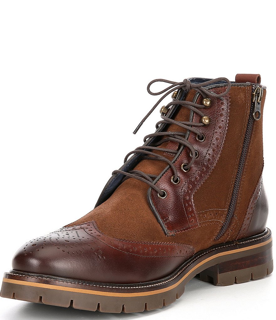 Johnston & Murphy Men's Cody Leather Suede Wingtip Boots