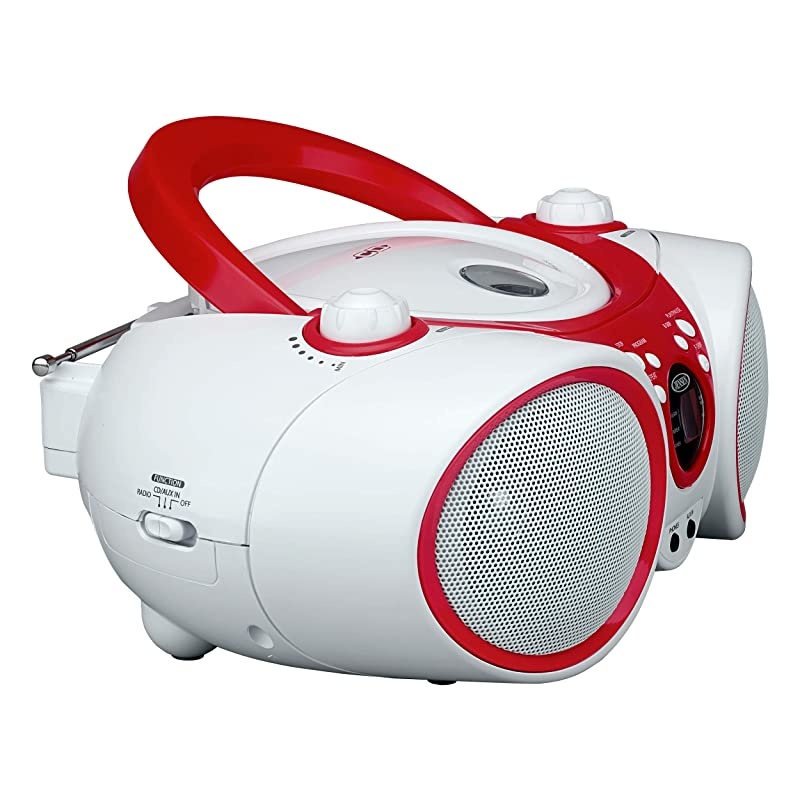 CD-490 Portable Sport Stereo CD Player with AM/FM Radio and Aux Line-in & Headphone Jack (Silver)