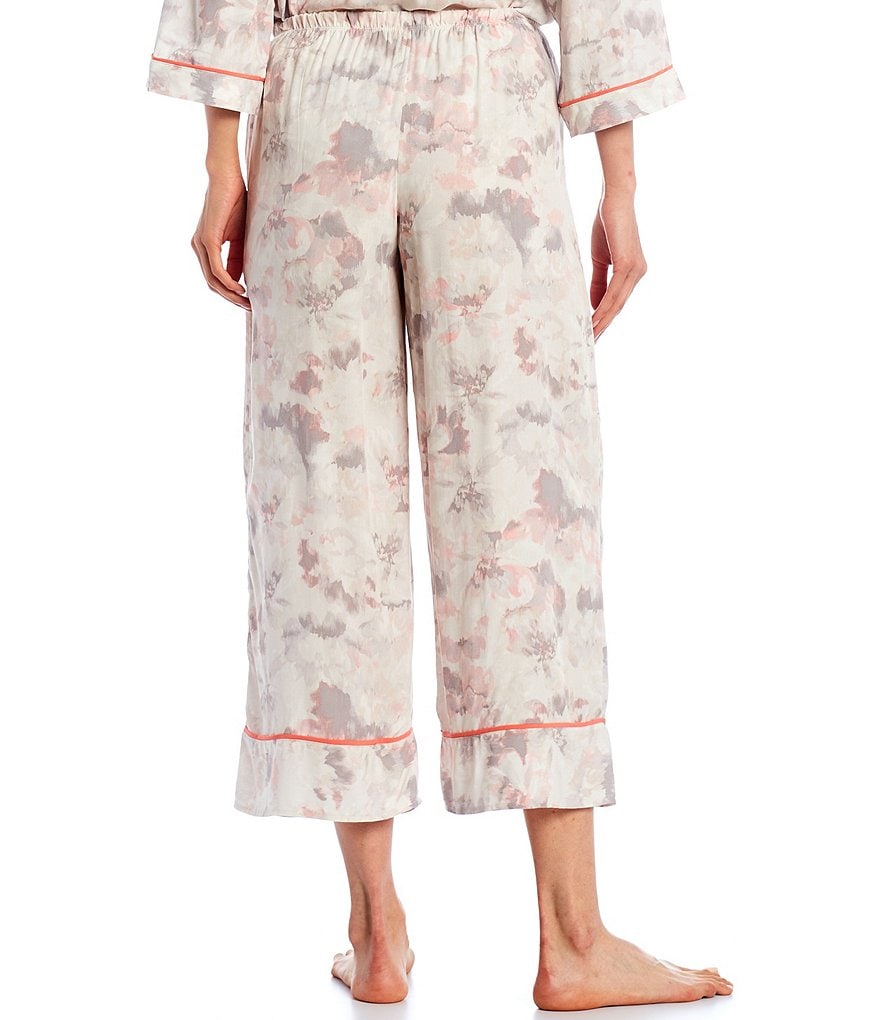 Donna Karan Floral Print Woven Capri Coordinating Sleep Pants