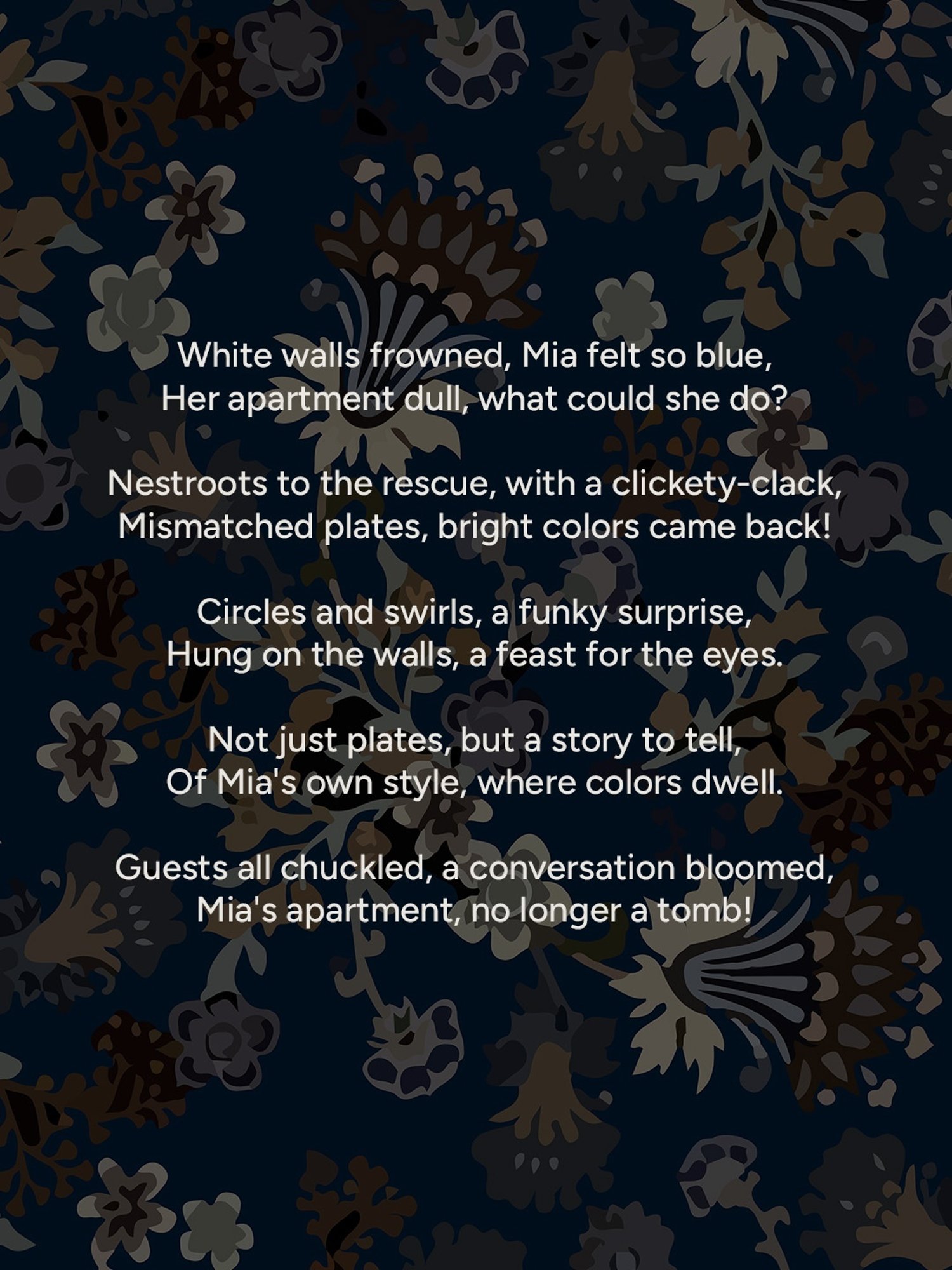 Nestroots Classic Floral Multicolor Porcelain Wall Plate