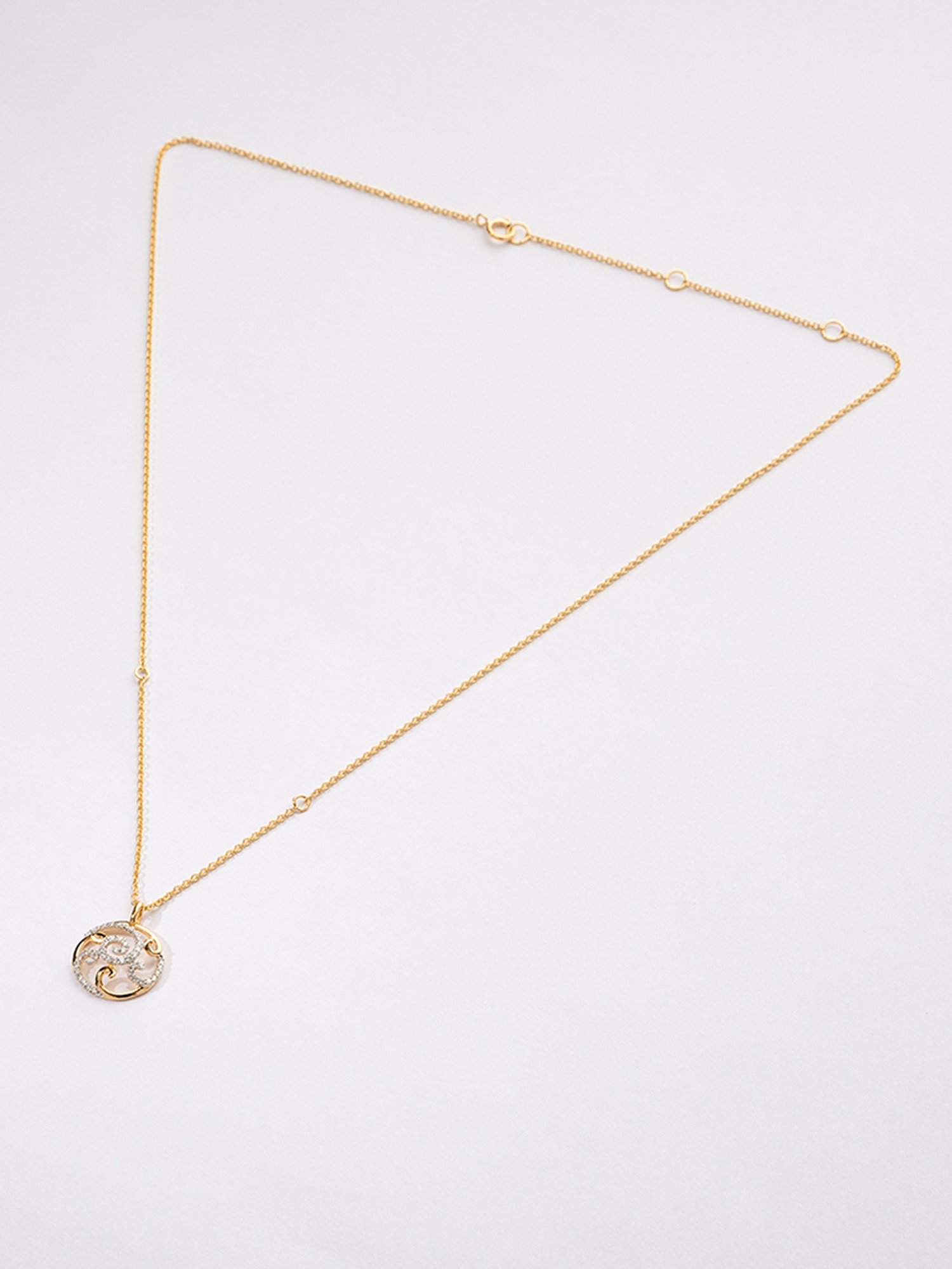 Mia by Tanishq 14 Karat Yellow Gold Two to Tango Diamond Necklace