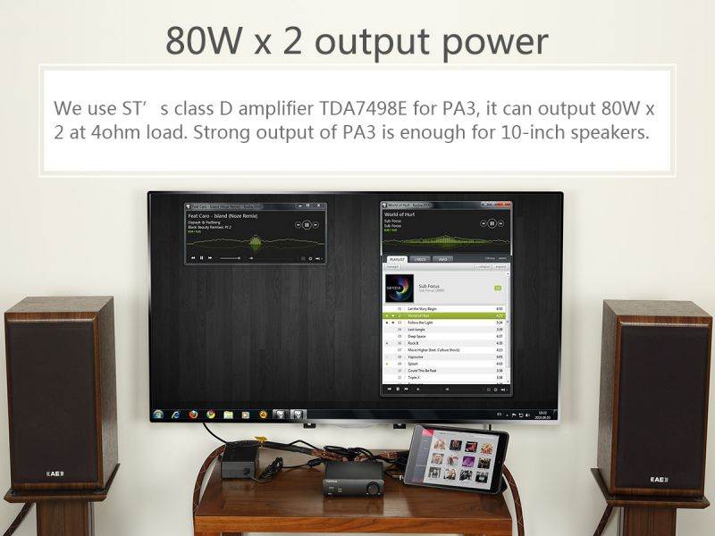 TOPPING PA3 Desktop Power Amplifier 80W x 80W 2 Channel TDA7498E HiFi Class D Digital Amplifiers