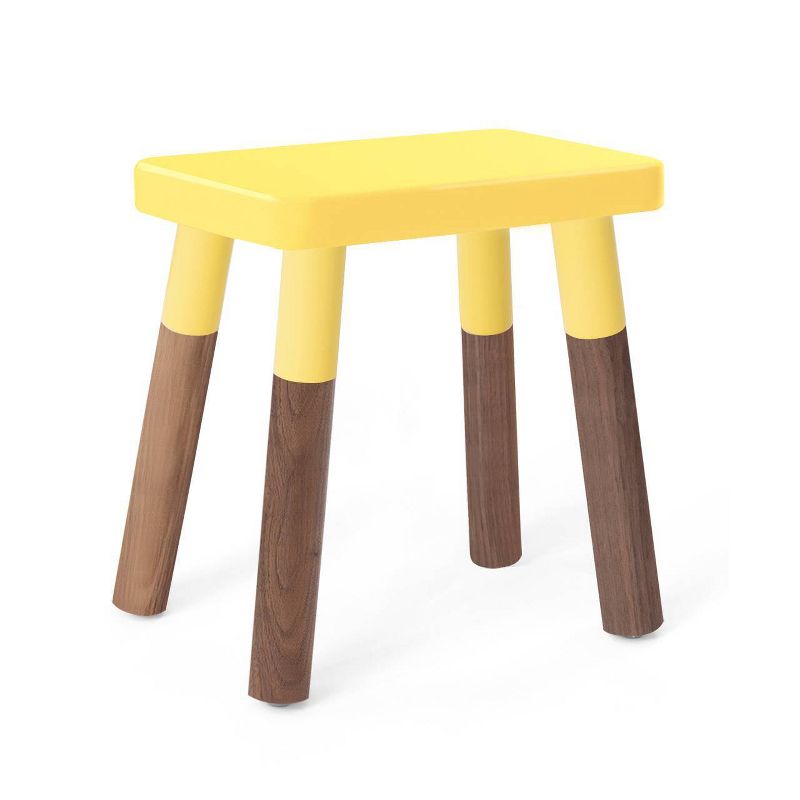Set of 2 Peewee Wood Veneer Kids' Chairs Walnut/Yellow - Nico & Yeye
