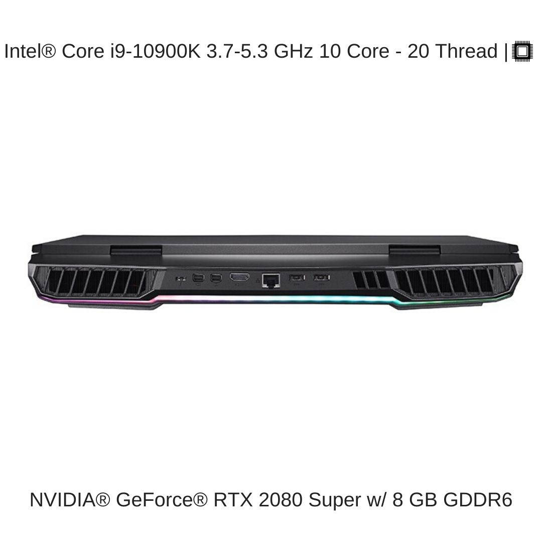 EVOC High Performance Systems X1701F (X170SM-G) 17.3" FHD 240Hz | 3.8 GHz i7-10700K, RTX 2080 Super, 128 GB 3200MHz RAM, 16 TB PCIe SSD | Performance Upgrades & Warranty