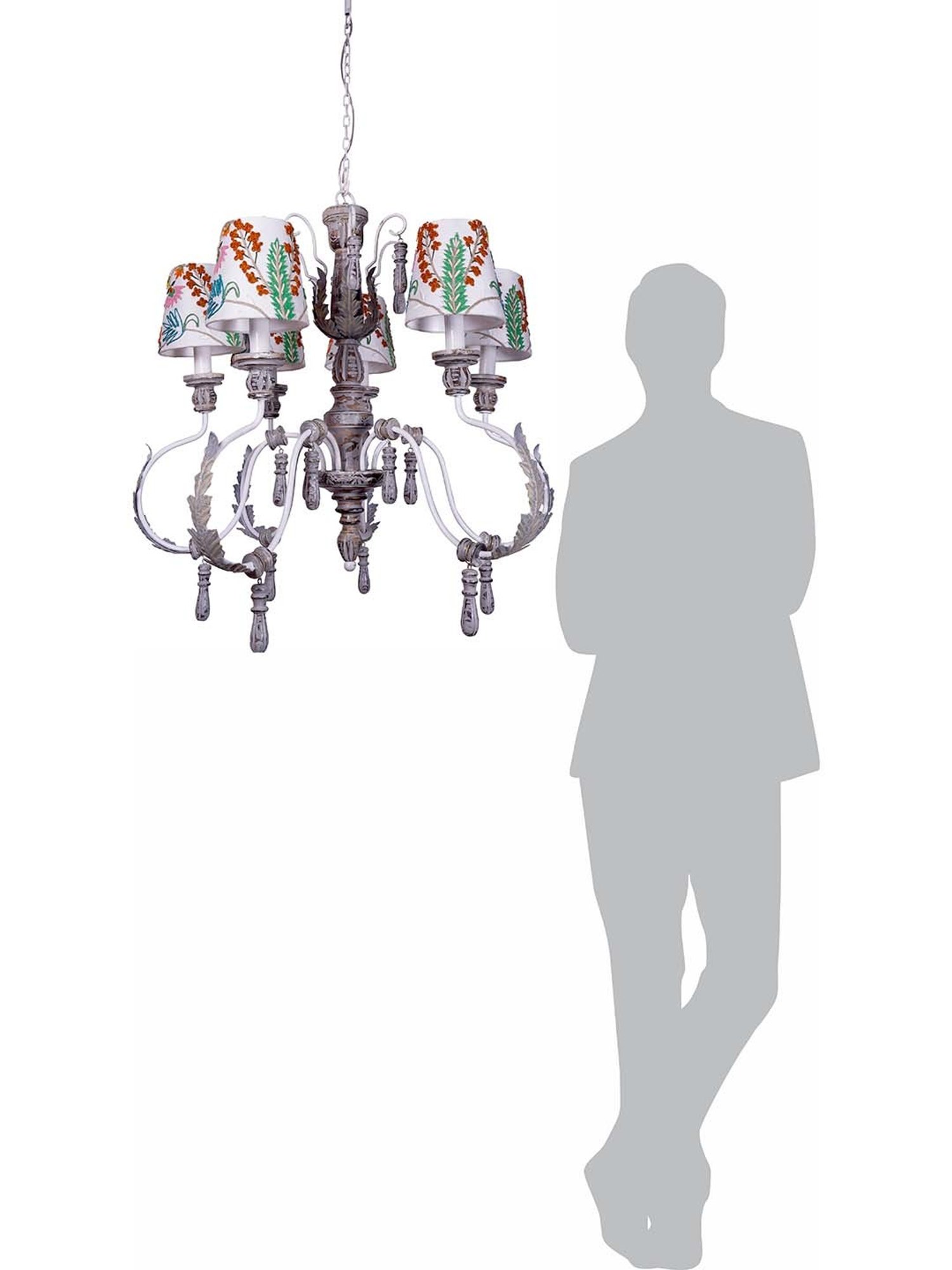 16" Glass/Metal Jasmine Tiffany Style Semi Flush Mount (Includes Energy Efficient Light Bulb) Cream - JONATHAN Y