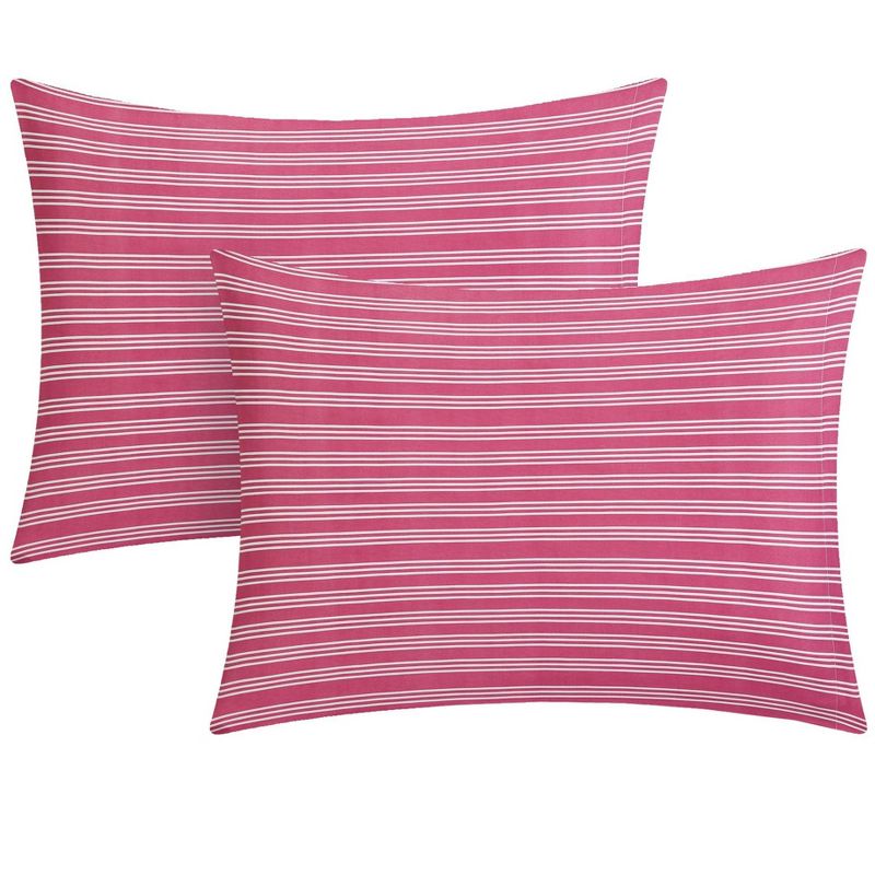 Chic Home Gavin 4 Piece Duvet Cover Set Bohemian Inspired Contemporary Geometric Pattern Backing Zipper Closure Decorative Shams Pillow Fuchsia - Full