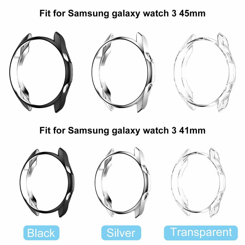 For  Galaxy Watch 3 41mm 45mm Watch Soft TPU Protective Case Cover Frame