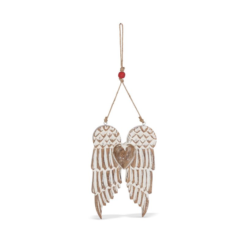 Lone Elm Studios Set of 3 Hanging Mango Wood Angel Wings