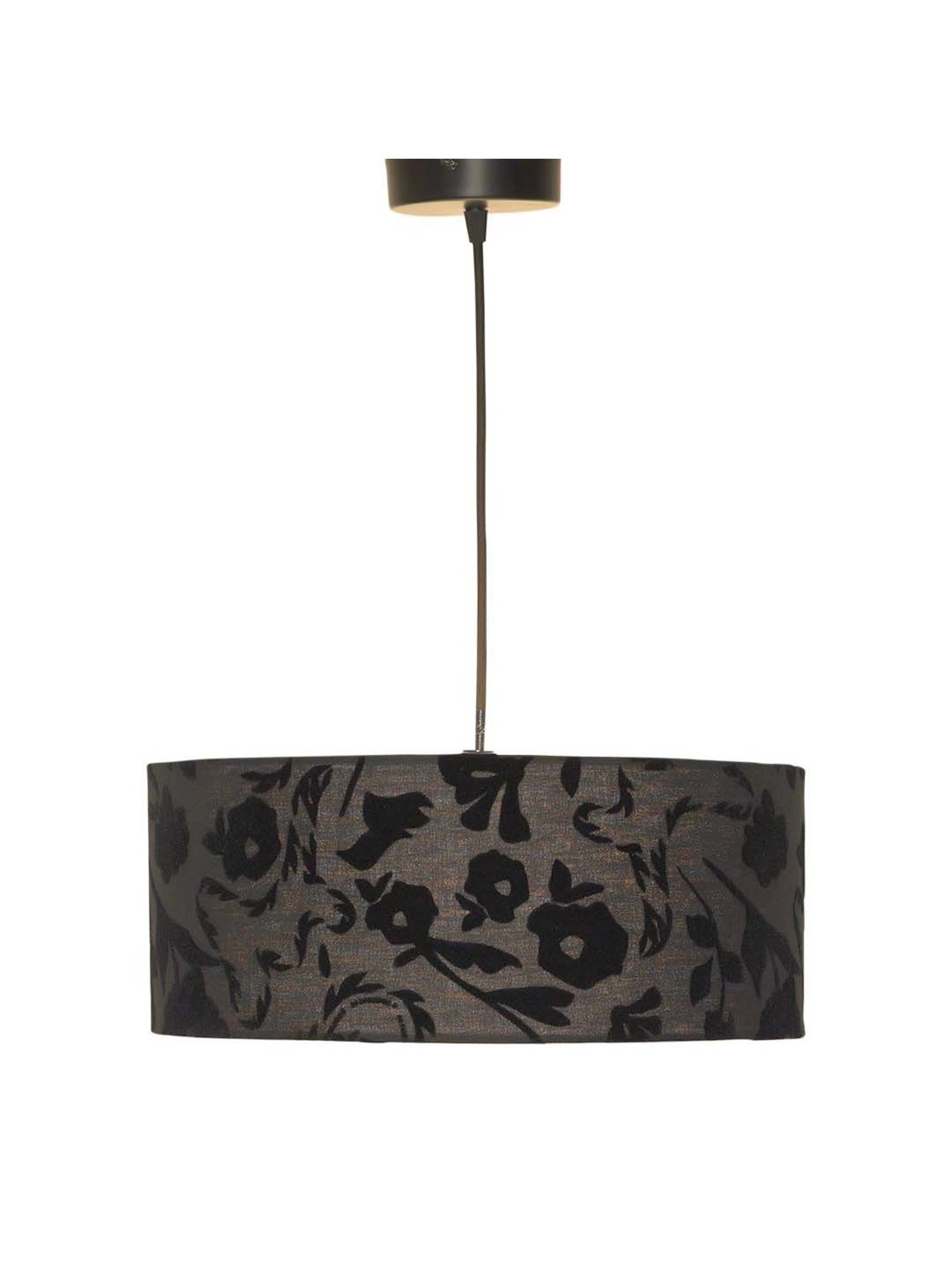 Kapoor E Illuminations Black Velvet Printed Shade Pendant Light