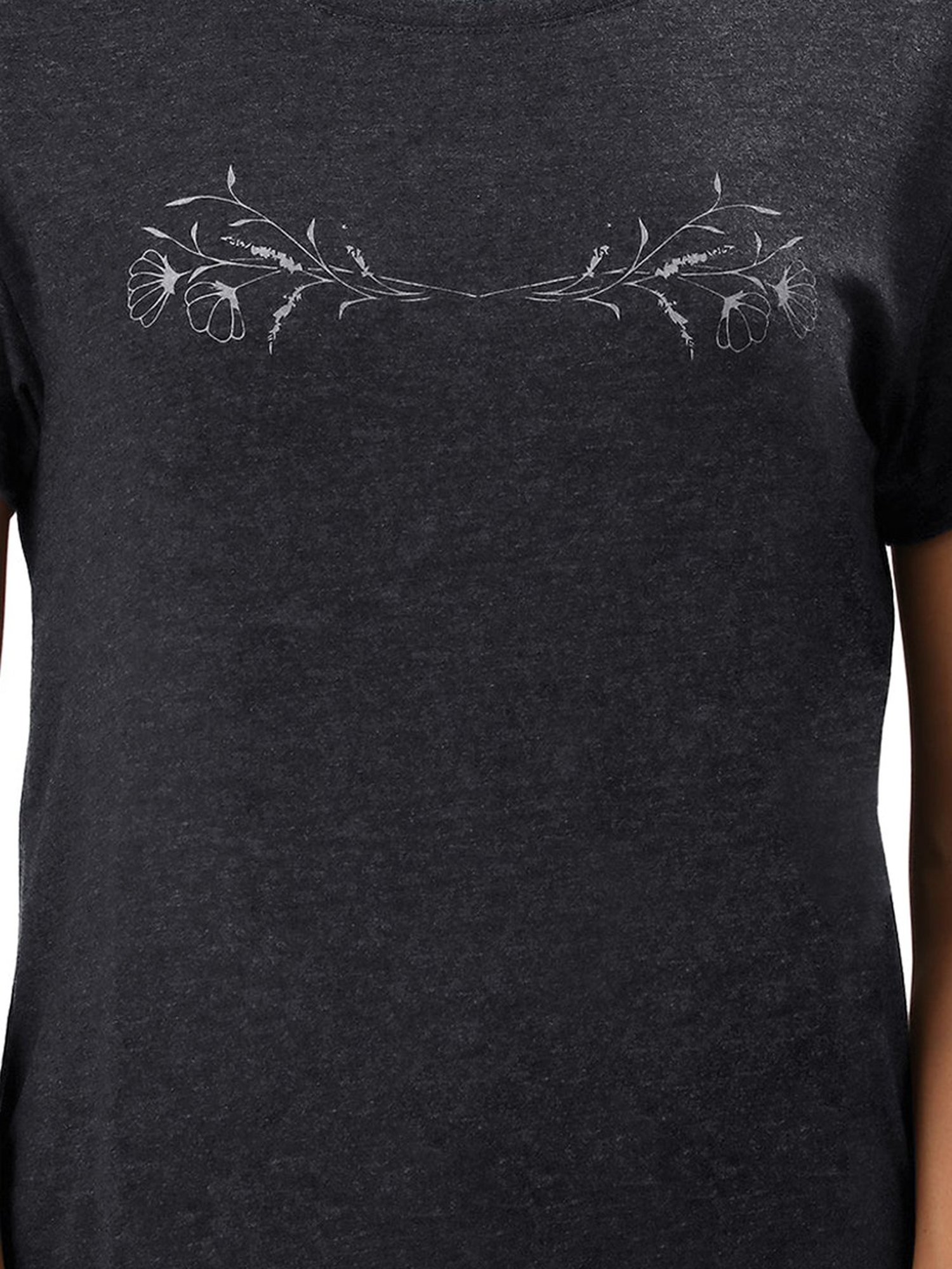 Amante Grey Floral Print T-Shirt