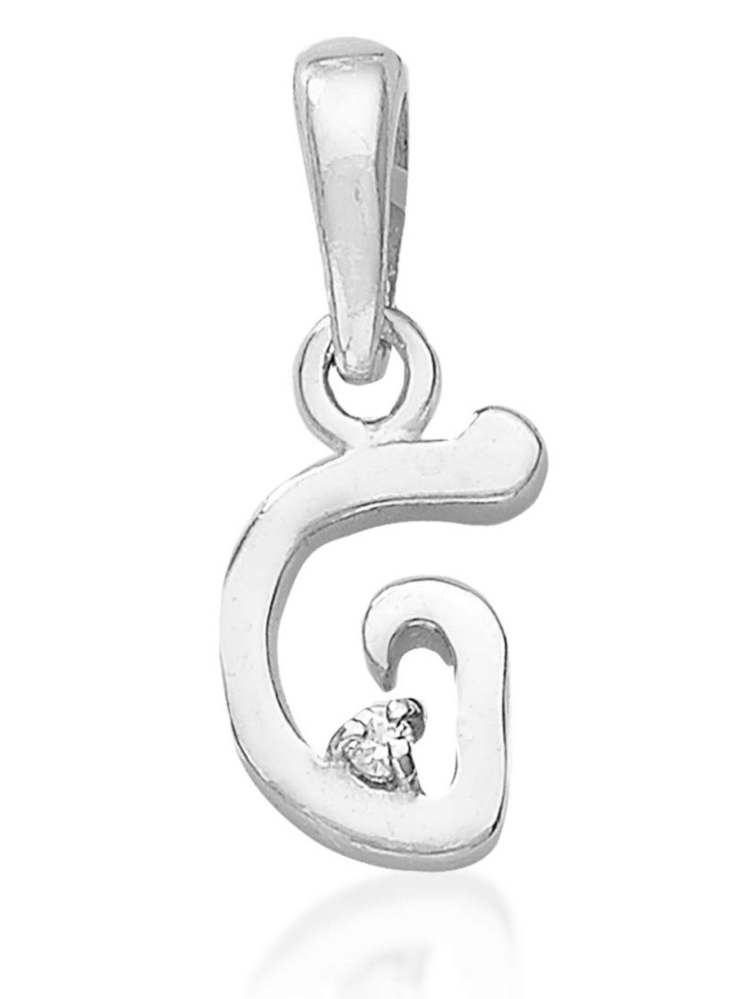 Taraash Initial Letter G 92.5 Sterling Silver Pendant with Chain