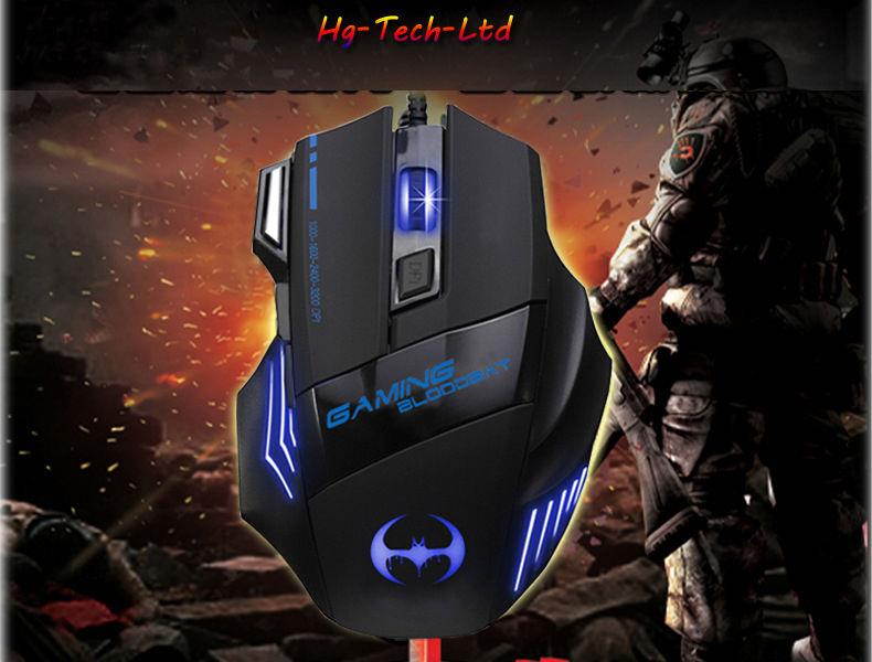 8D 3200DPI T80 Blood Bat Optical 7 Buttons Usb Wired Gaming Mouse LOL WOW CF FPS