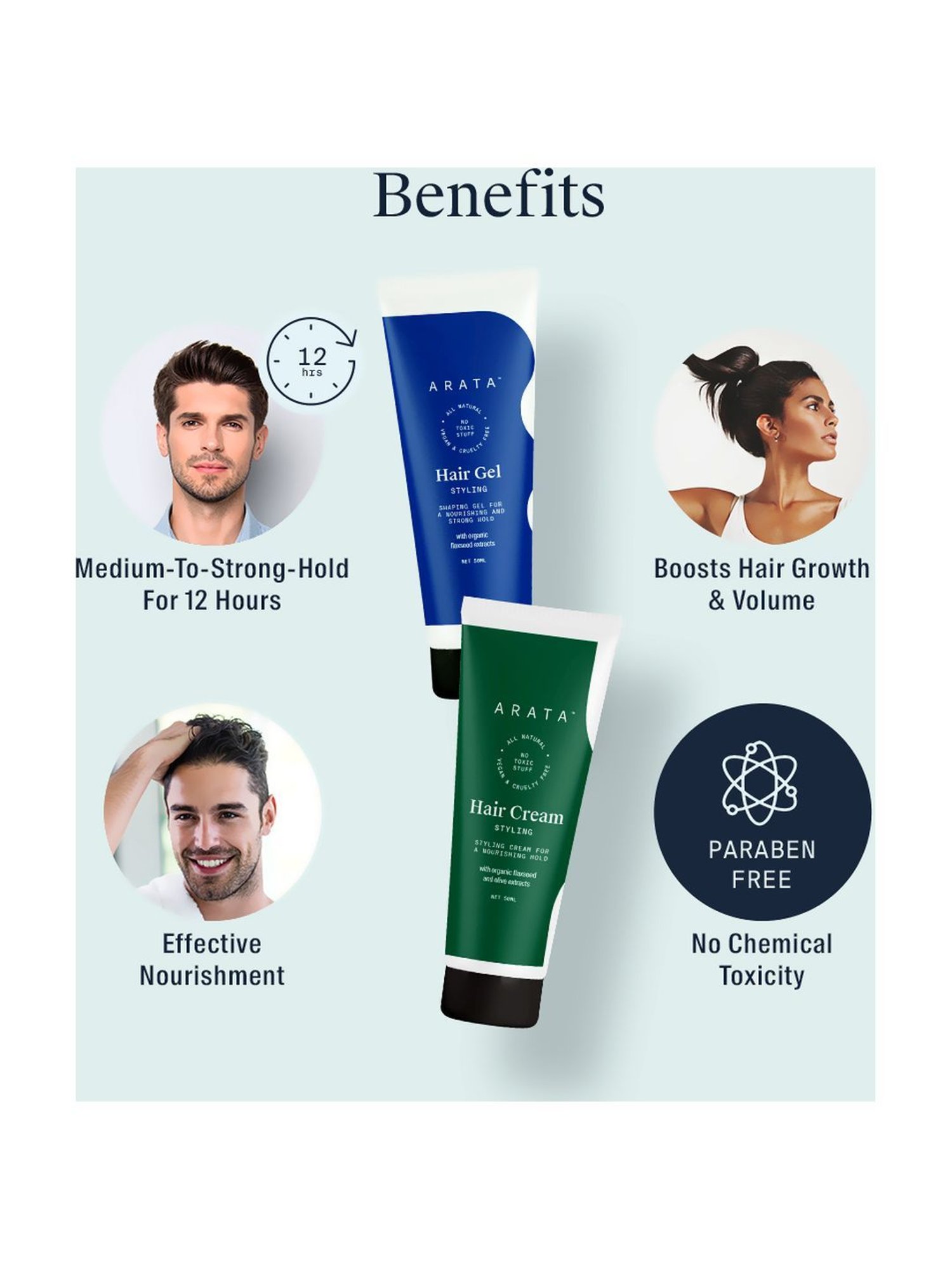 Arata Mini Hair Styling & Face Care Ready To Go Gift Box - 150 ml