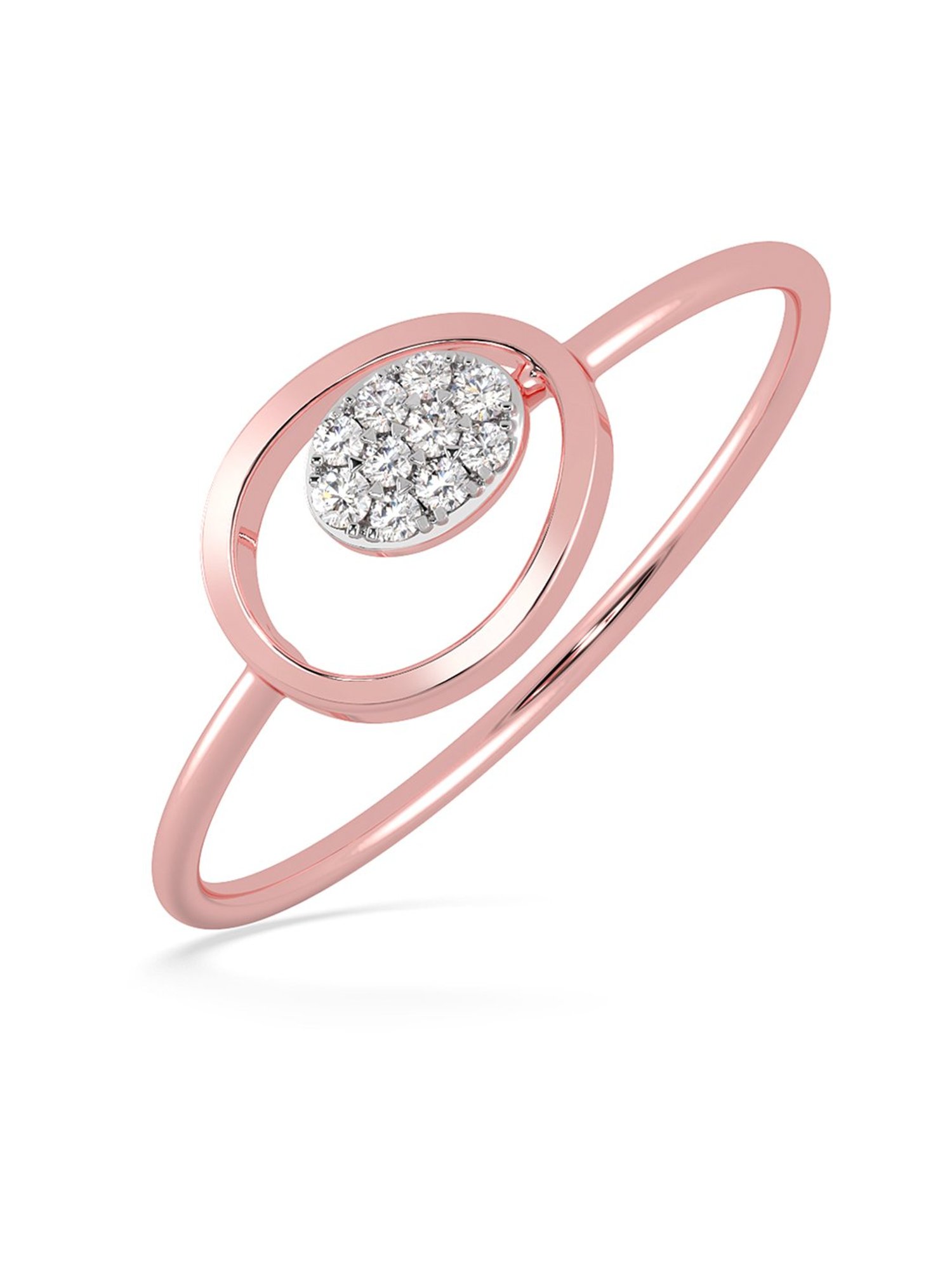 Malabar Gold and Diamonds 18k Rose Gold Diamond Ring