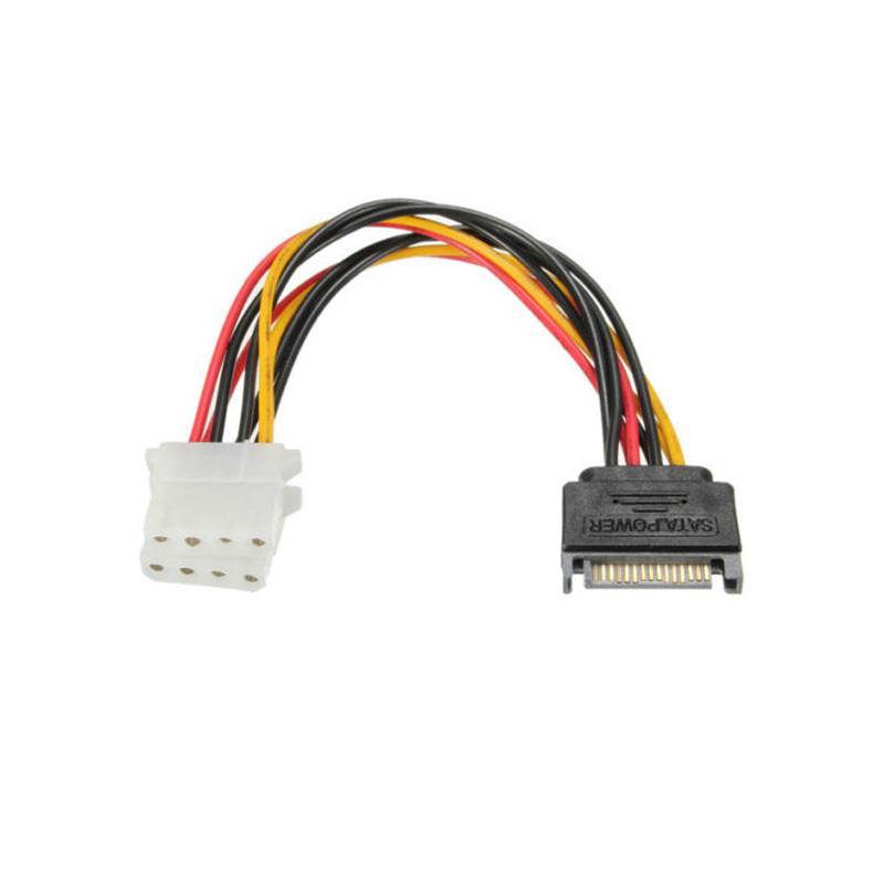 axGear SATA Power Male to Molex 4 Pin Female Splitter Cable 15 Pin to 2 x 4 Pin M-F Wire