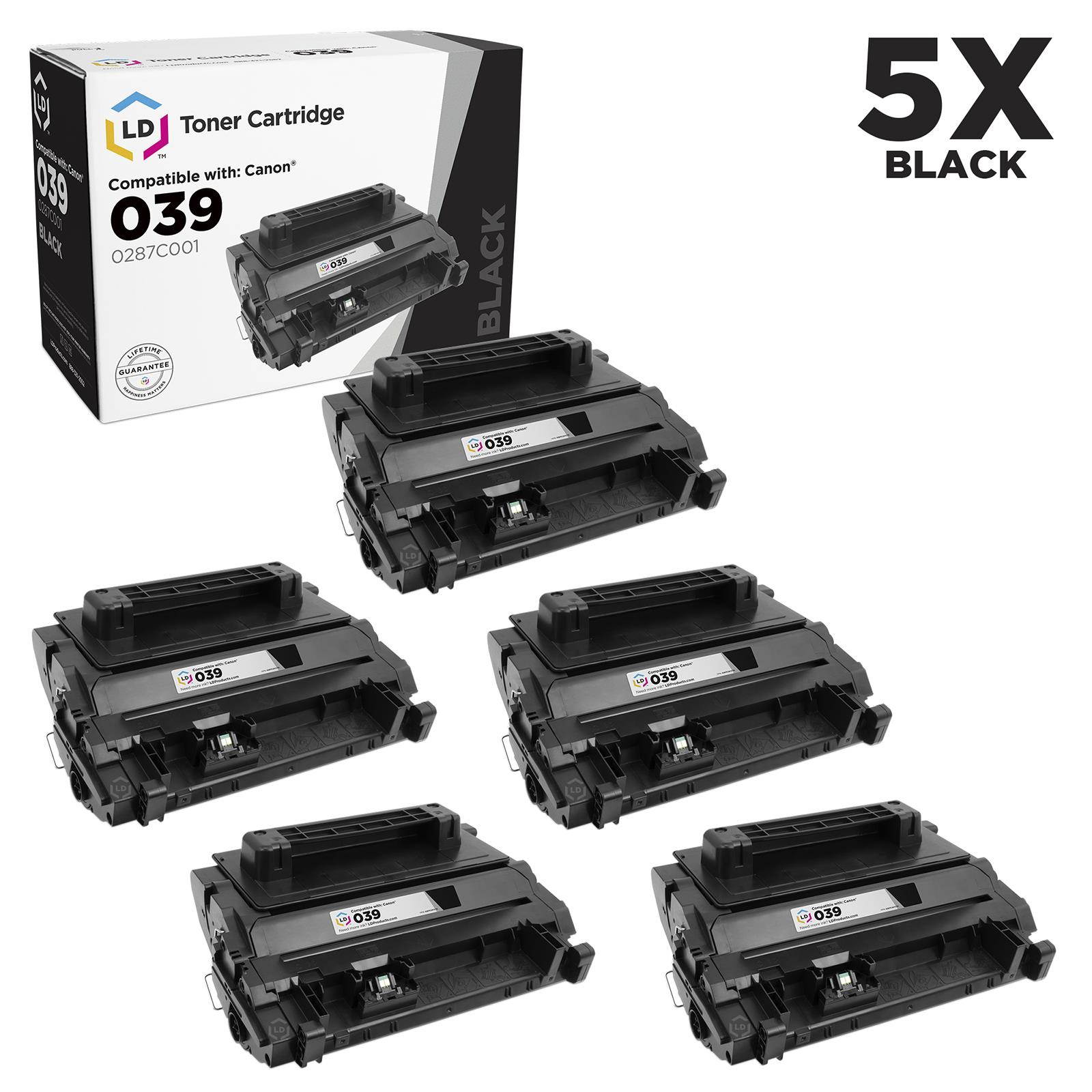 LD Compatible Toner Cartridge Replacement for Canon 039 0287C001 (Black, 5-Pack)