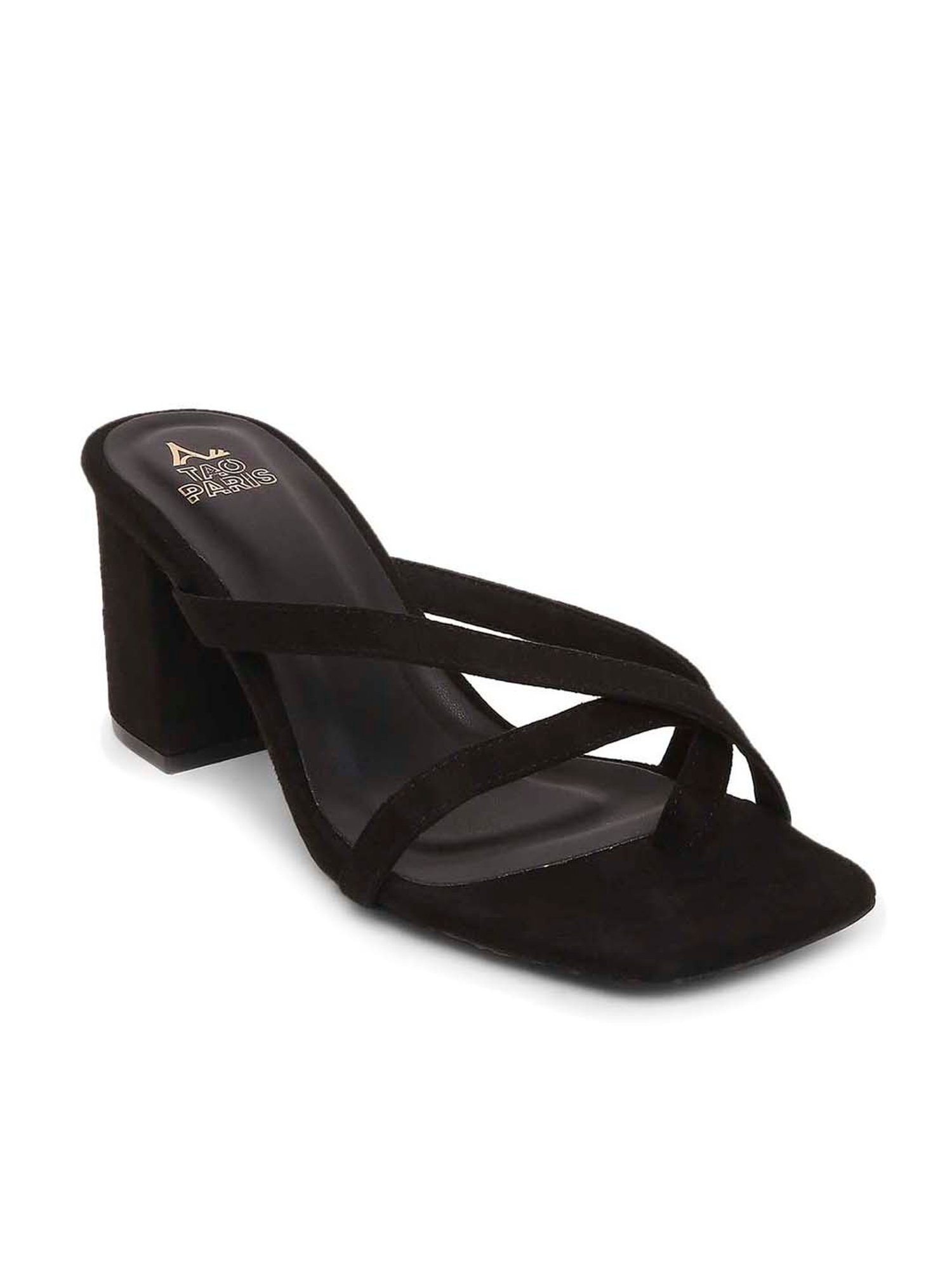 Tao Paris Women's Black Cross Strap Sandals