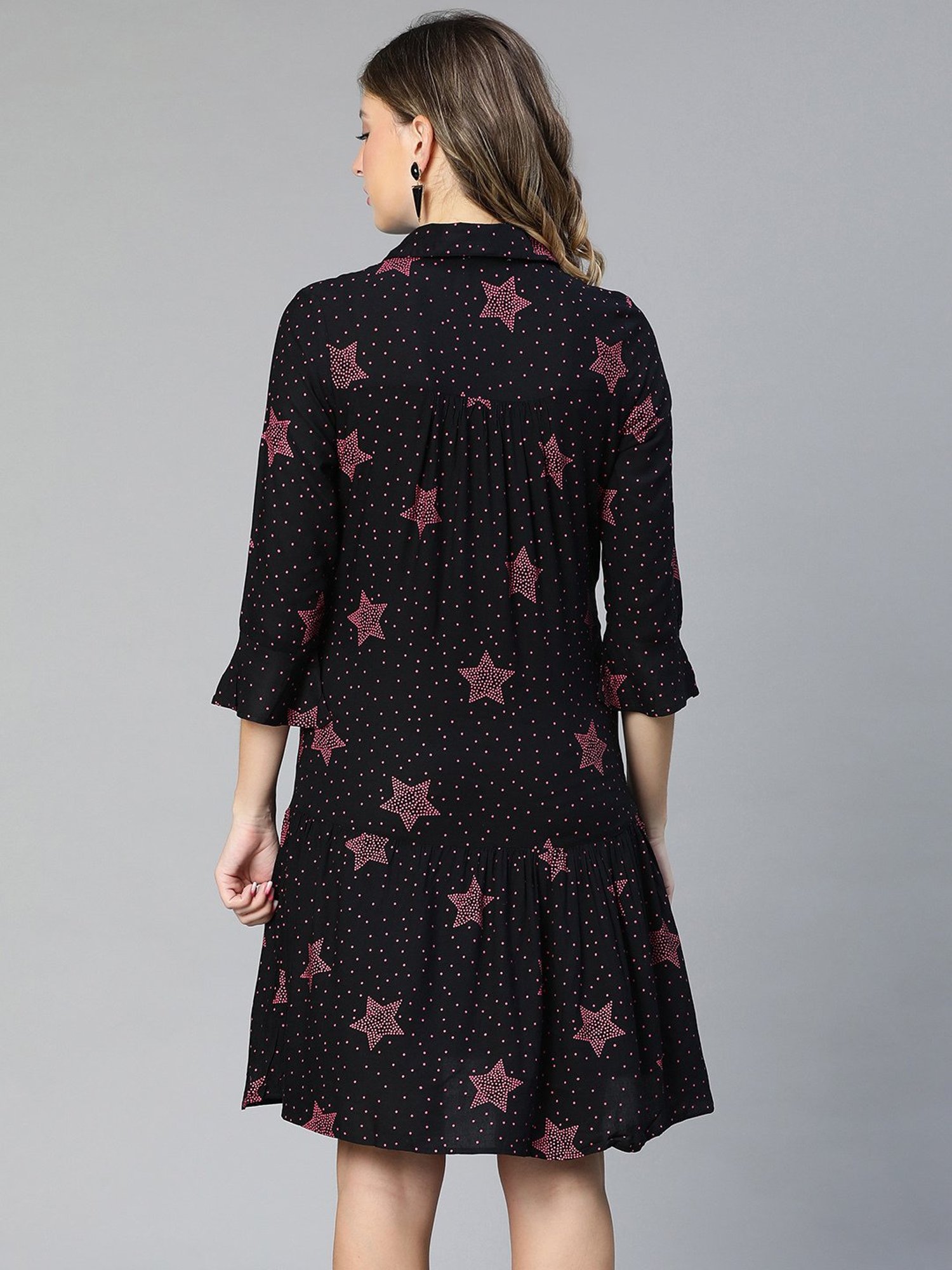 Oxolloxo Black Printed Maternity Dress