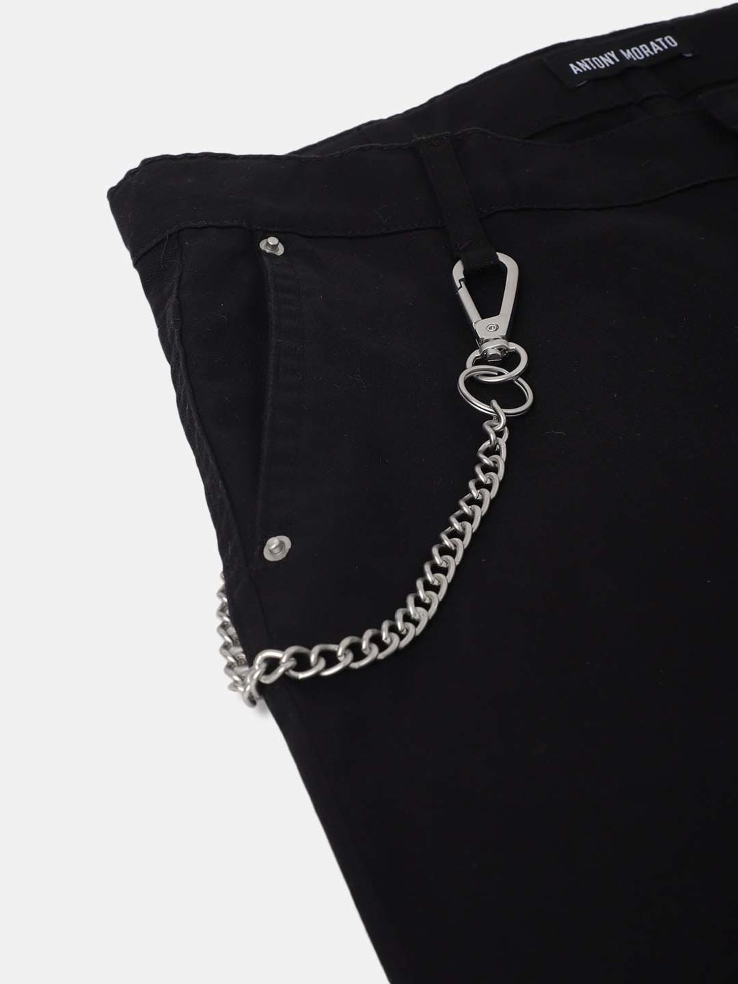 Antony Morato Boys Black Cotton Slim Fit Trousers