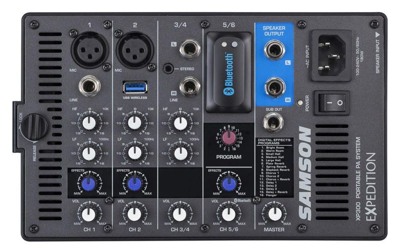 Samson 6" Portable YouTube Karaoke Machine/System+2 Mics+6-Ch Mixer+Laptop Stand