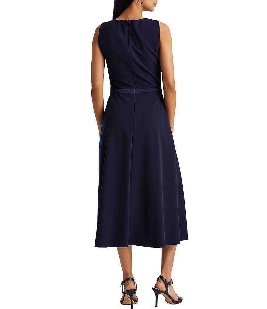 Vince Camuto Halter Bow Neck Sleeveless Midi Dress with Side Seam Pockets