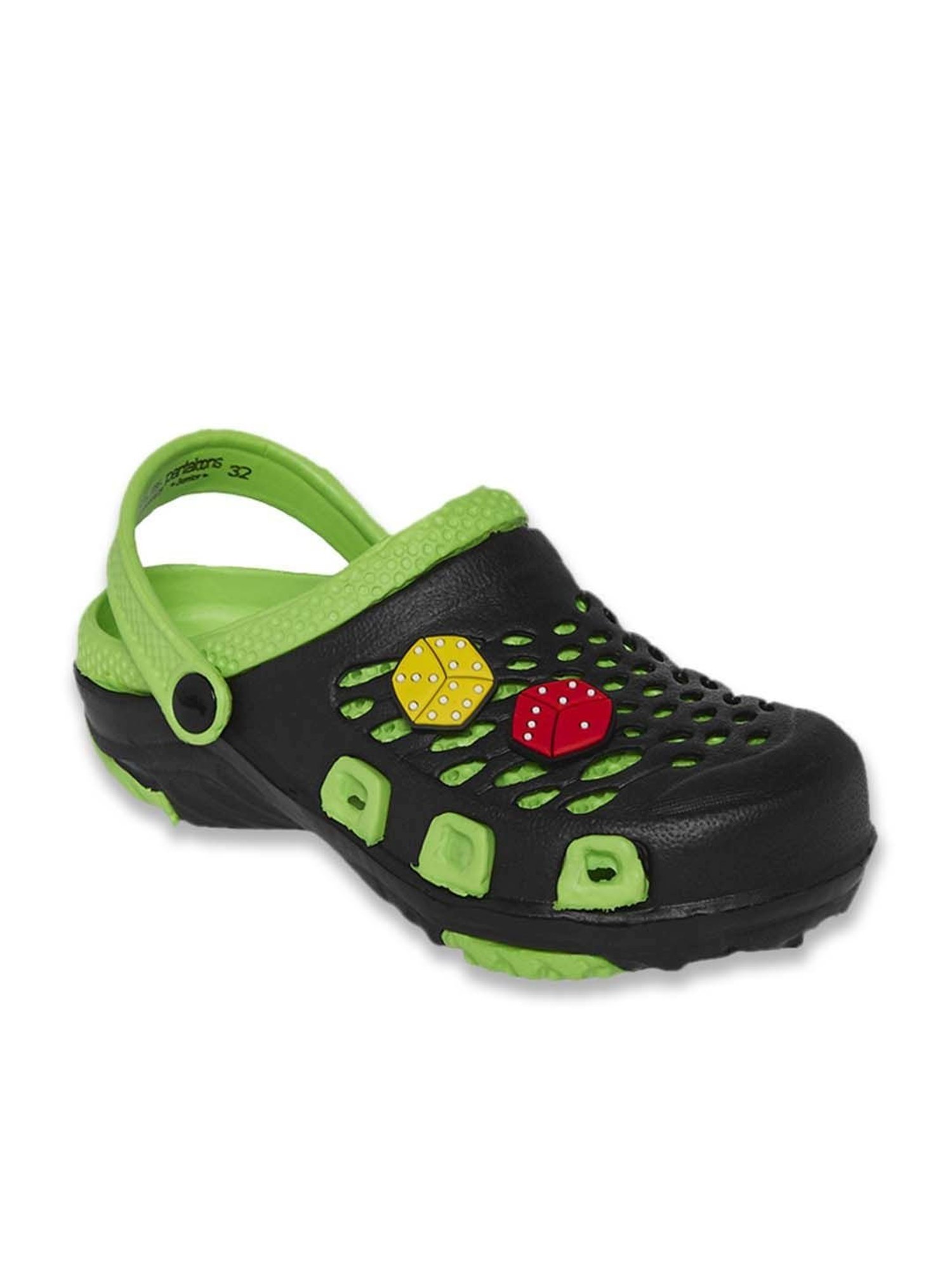 Yellow by Westside Navy Stripe Pattern Slides