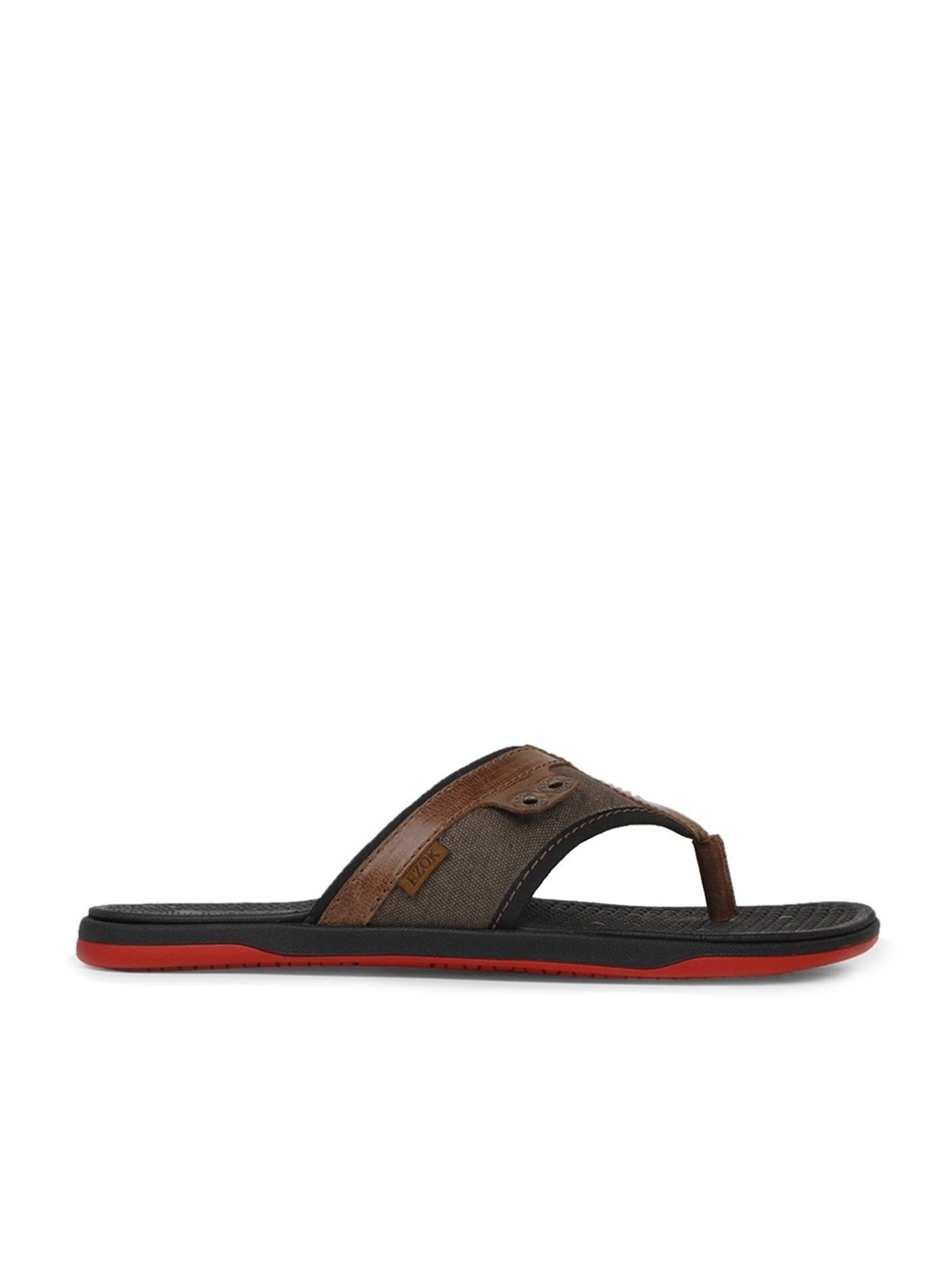 EZOK Men's Brown Thong Sandals