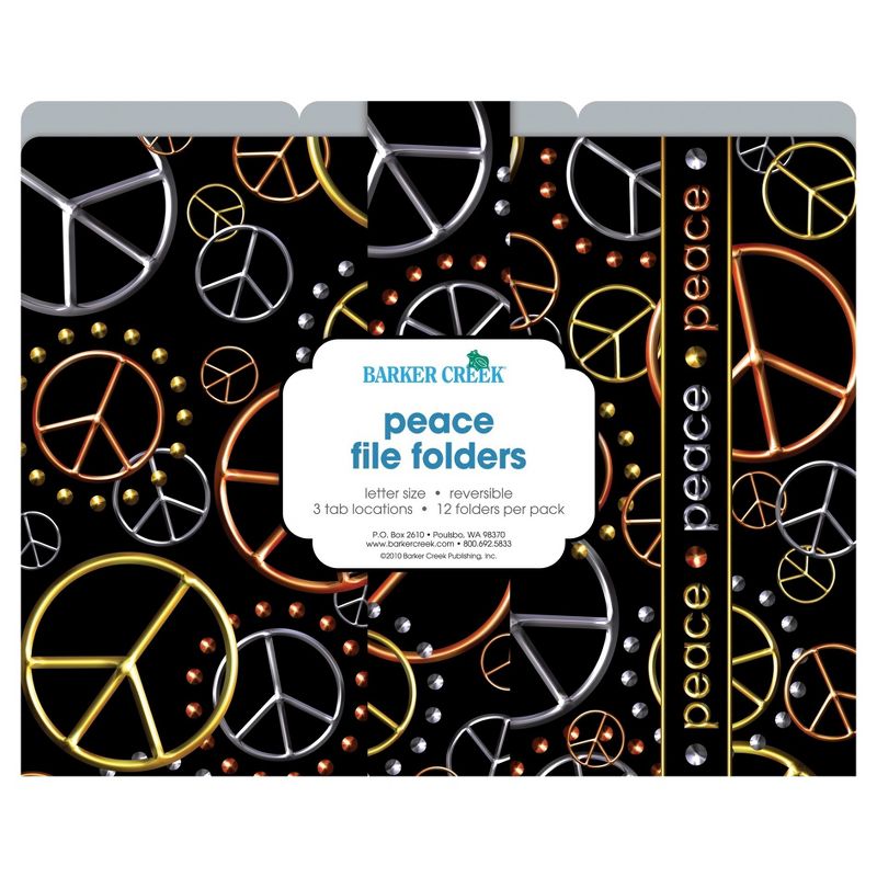 Barker Creek File Folders, 9.5" x 12", 12ct - Peace